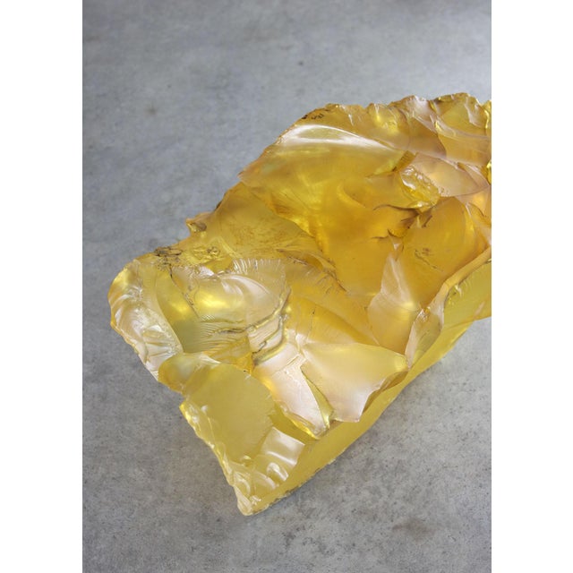 Vintage Italian Yellow Sculpture Lamp, 1970s For Sale - Image 11 of 16