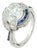 1930s Art Deco Gia 3.38 Carat Diamond Sapphire Platinum Engagement Ring, Size 5 For Sale