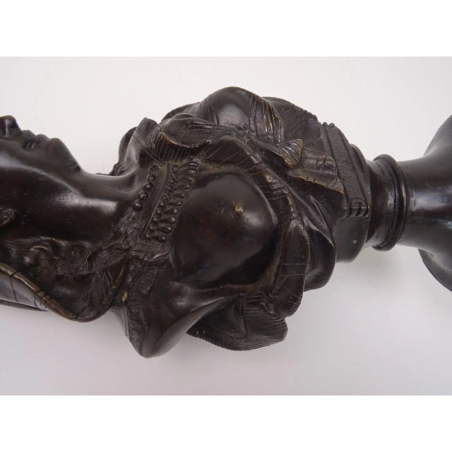 Black Antique Bronze Busts Portraying Classical Characters, Set of 2 For Sale - Image 8 of 18
