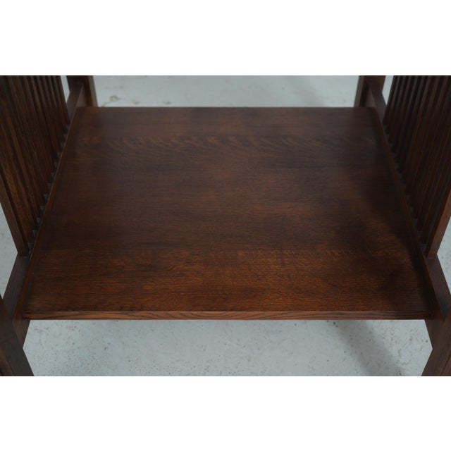 Stickley Mission Oak Two-Tier Square Lamp Table For Sale - Image 10 of 14