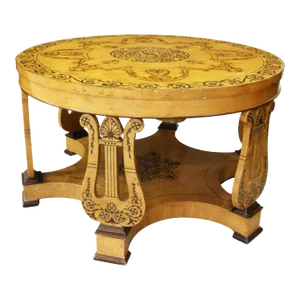 Circa 1900 Biedermeier Style Center Marquetry Table