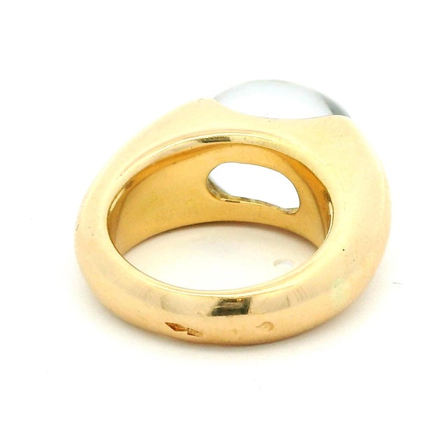 Vintage Baccarat 18k Gold Crystal Dome Statement Ring, French Modernist, Size 6.5 For Sale - Image 9 of 13