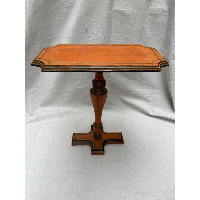 Hollywood Regency Wood Pedestal Drinks Table For Sale - Image 3 of 12