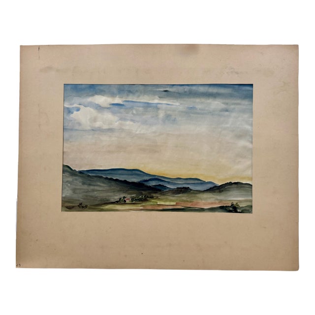 Henry Emil Salloch Original Watercolor on Paper Barga, Italy. 1935. For Sale