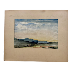 Henry Emil Salloch Original Watercolor on Paper Barga, Italy. 1935.