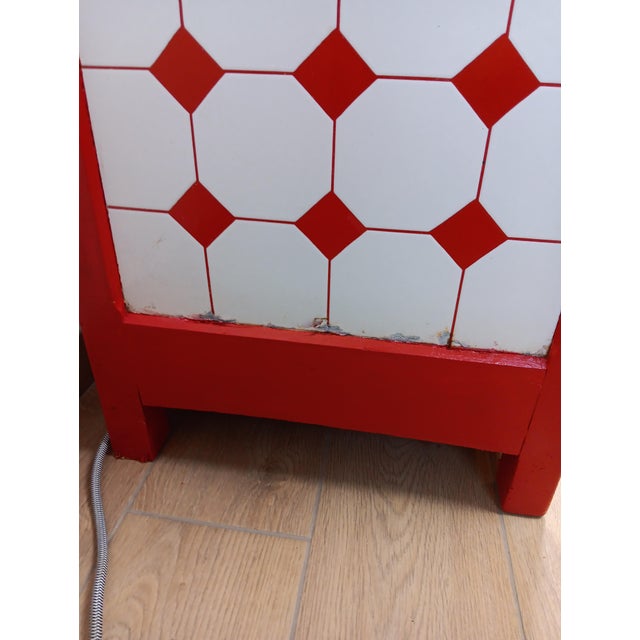 Red Parisian-Style Enameled Sheet Metal Sideboard, 1930s For Sale - Image 8 of 18