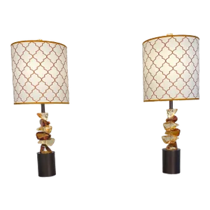 Pair of Mid-Century Sculpted Table Lamps