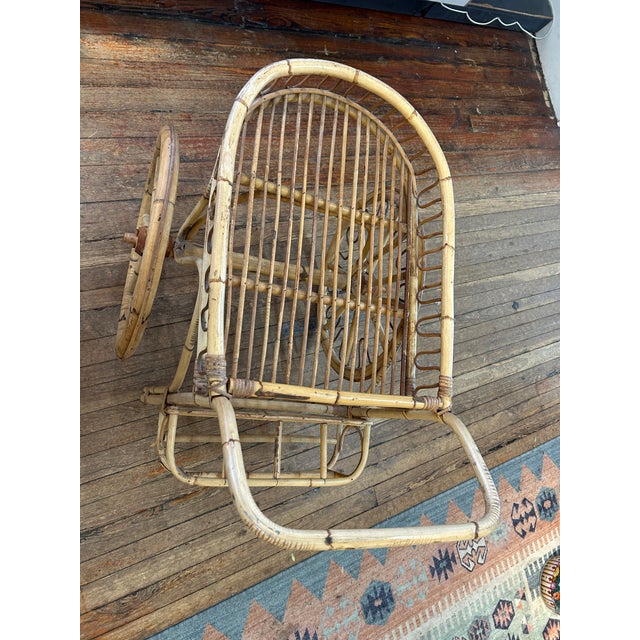 Midcentury Modern Rattan Bamboo & Wicker Bar Cart For Sale - Image 17 of 17