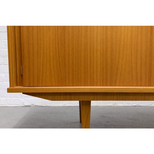 Wood Mid Century Modern Oak Sideboard | 1960’s Scandinavian Credenza | Vintage MCM Media Console Cabinet For Sale - Image 7 of 12