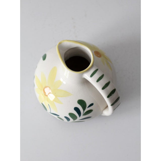 White Mid 20th Century Mid-Century Modern Hand-Painted Nasco Floral Pitcher For Sale - Image 8 of 11