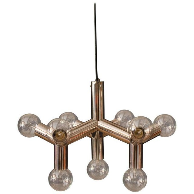 MidCentury Modern Globe Chandelier Chrome Pendant Chairish