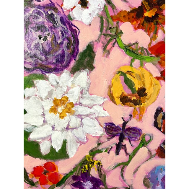 "Natures Beauty (And Guccis)" Original Abstract Floral Still Life Painting by Sandy Welch For Sale - Image 4 of 4