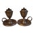 Pair Antique Pewter Whale Oil Finger Lamps Single Tube Drop Burners C. 1830-1850 For Sale