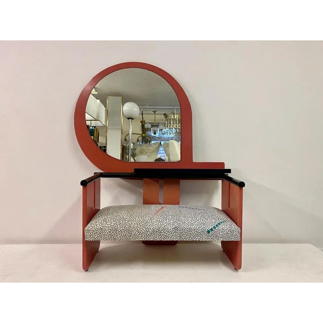 Set of Postmodern Bench and Mirror, 1980s For Sale - Image 9 of 11