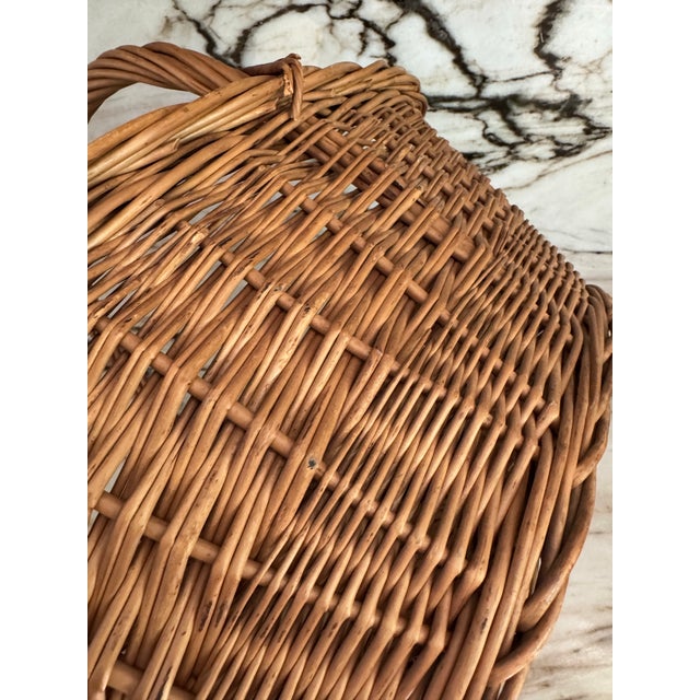 French Wicker Handled Basket For Sale - Image 4 of 4