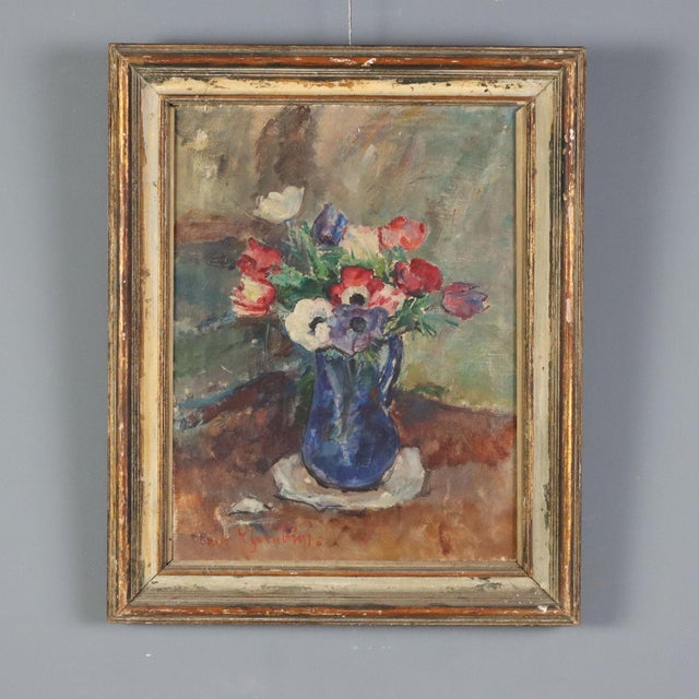 Carlo Cherubini, Anemones, Oil on Canvas For Sale - Image 11 of 11