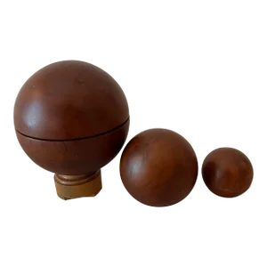 Three Wooden Sphere Nesting Balls - Set of 3