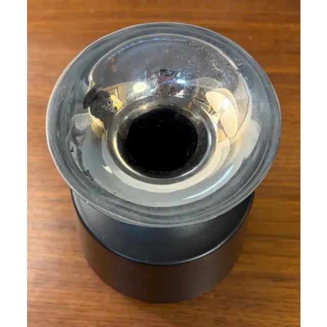 Mid-Century Modern Vintage Metal Vase With Chrome Interior For Sale - Image 3 of 4