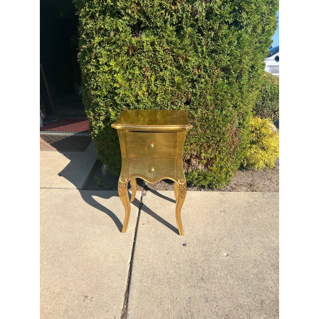 1990s Vintage French Style Gilt Nightstand or Sidetable For Sale - Image 5 of 7