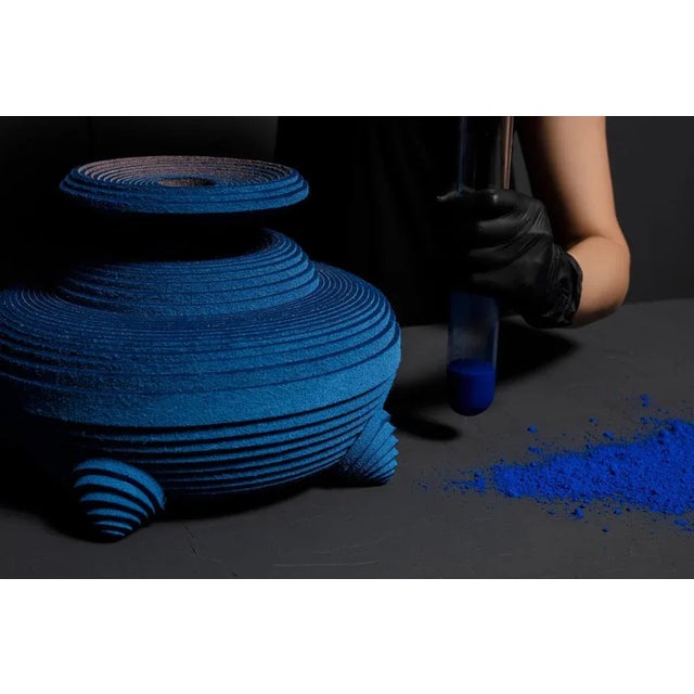Textile Blue Alchemy Vase by Siba Sahabi For Sale - Image 7 of 8