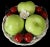 Vintage Italian Porcelain Ceramic Woven Basket of Green Apples and Cherries For Sale - Image 4 of 5