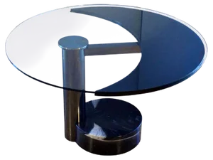 Round & Oval Dining Table with Glass & Black Top by Mario Mazzer for Zanette