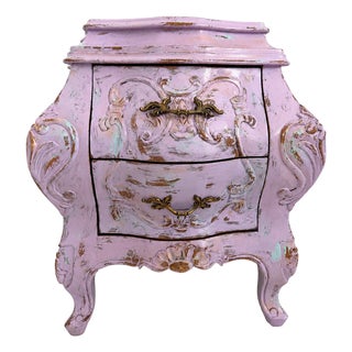 Original Hand Refinished Bombay Chest / Nightstand — French Provincial Style — Maison Martine For Sale