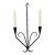 Vintage German Wrought Iron Two-Arm Wall Candle Sconce For Sale