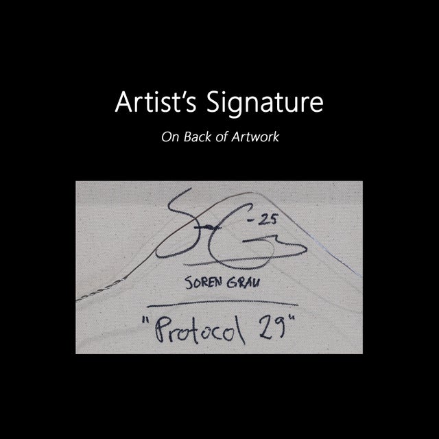 Protocol 29 - Original Contemporary Neo-Expressionist Mixed Media Painting on Canvas by Soren Grau For Sale - Image 9 of 9