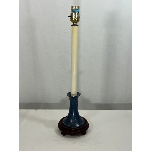 Mid 20th Century Vintage Candlestick Table Lamp With Handmade Shade With American Pintail Ducks For Sale - Image 5 of 12