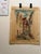 Brick Red Henry Emil Salloch Original Watercolor on Paper Old World Village Lane, 1938. For Sale - Image 8 of 8