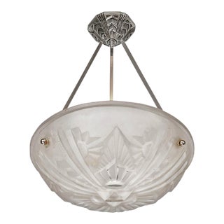 French Art Deco Pendant Light by Mouynet & Degue 1930 France - 2 Available For Sale