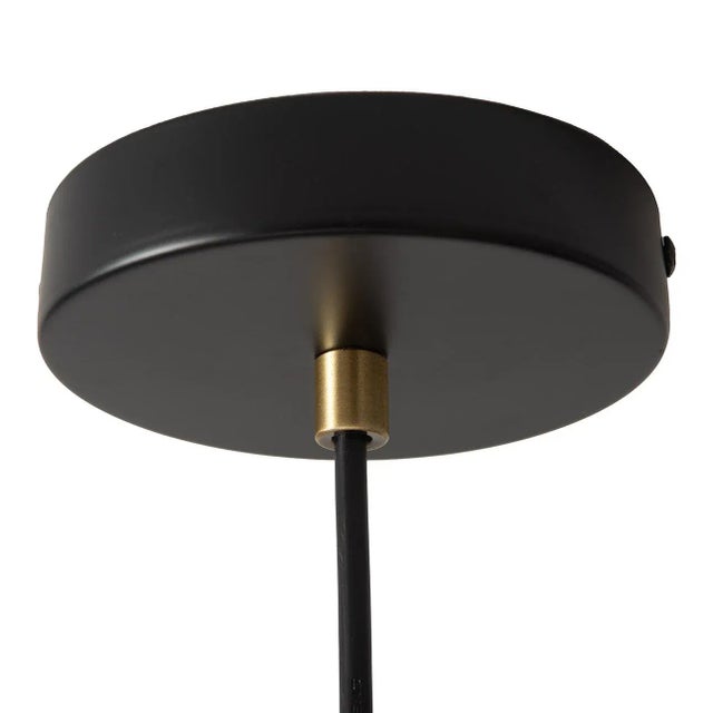 Nova of California Rancho Mirage Small Pendant Light - Matte Black & Gold-Leaf Shade, Weathered Brass For Sale - Image 6 of 12