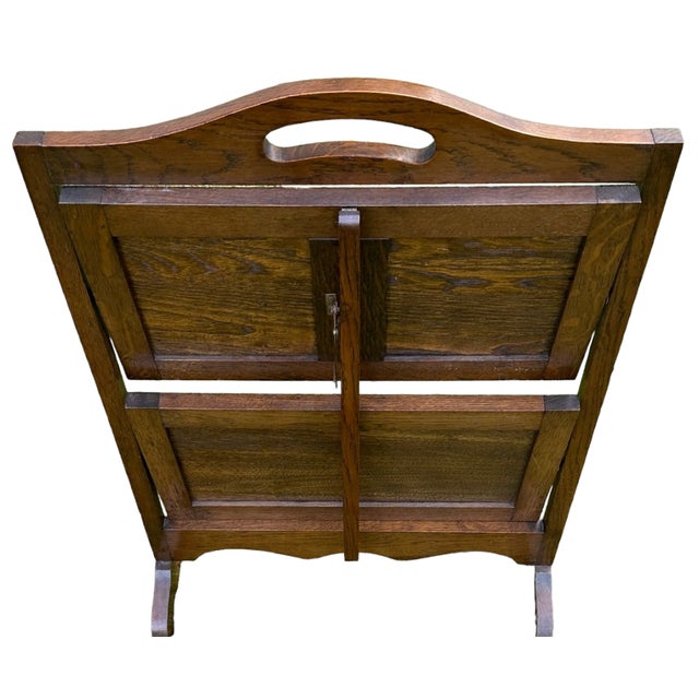 Antique Oak Serving Two Tear Folding Tea Table | Chairish