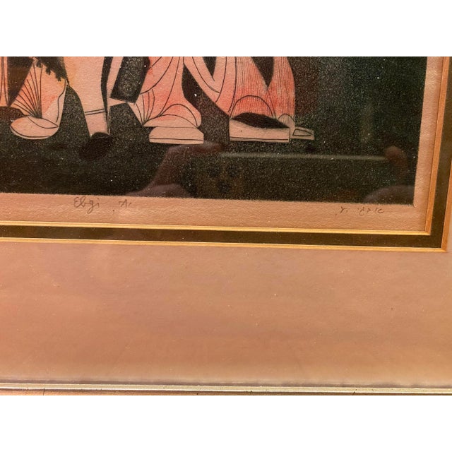 Printmaking Materials Early Amram Ebgi Print Framed Modernist For Sale - Image 7 of 10