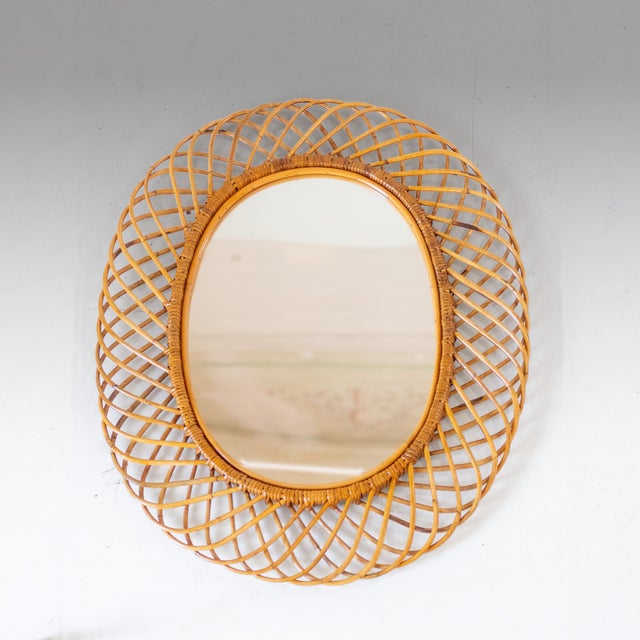Mid-Century Modern Bamboo Sunburst Mirror from Franco Albini, Italy, 1960s For Sale - Image 13 of 13