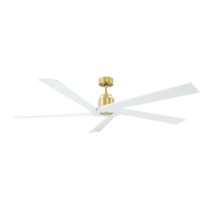 Sean Lavin by Visual Comfort Fan Aspen 70" Ceiling Fan in Burnished Brass and Matte White