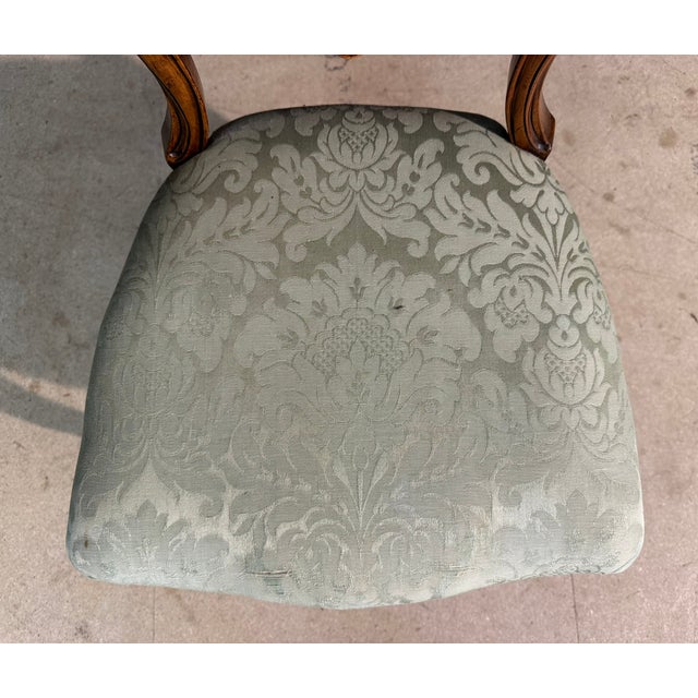 Wood Cabriole Leg Desk Chair, 1870 For Sale - Image 7 of 8