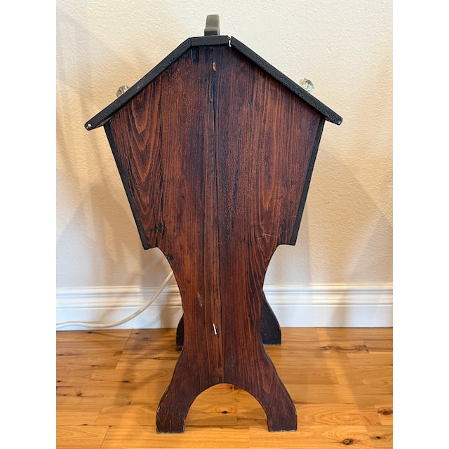 Farmhouse Antique Primitive Sewing Cabinet – Slant-Lid Yarn & Thread Box on Stand For Sale - Image 3 of 12