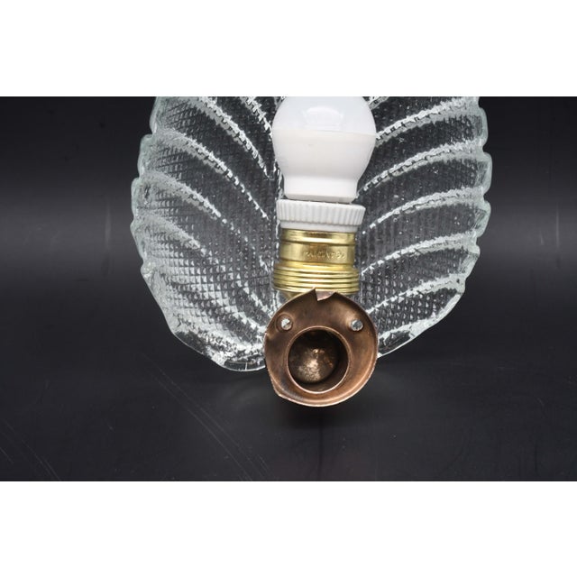 1950s Art Deco Wall Light Trasparent Jewel Murano Glass Leave by Barovier E Toso For Sale - Image 10 of 12