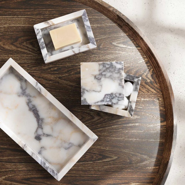 Neoclassical Alfredo Paredes x Kassatex Viola Tissue Holder Natural For Sale - Image 3 of 5