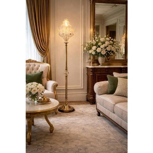 Vintage Floor Lamp in Precious Gold Murano Glass, 1960 For Sale - Image 3 of 18