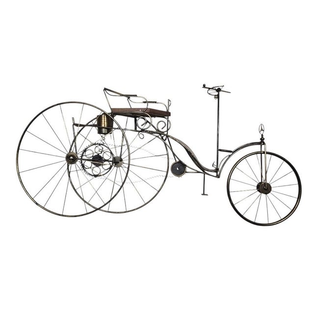 1980s Rare Curtis Jere Karl Benz Mercedes Brass Bicycle Sculpture For Sale - Image 9 of 18