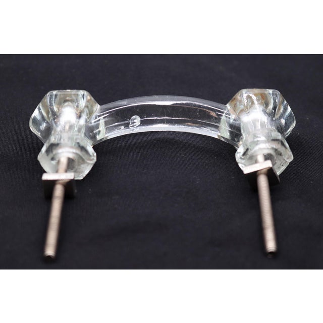 Antique 4.25 In. Clear Glass Bridge Drawer Pull For Sale - Image 4 of 4