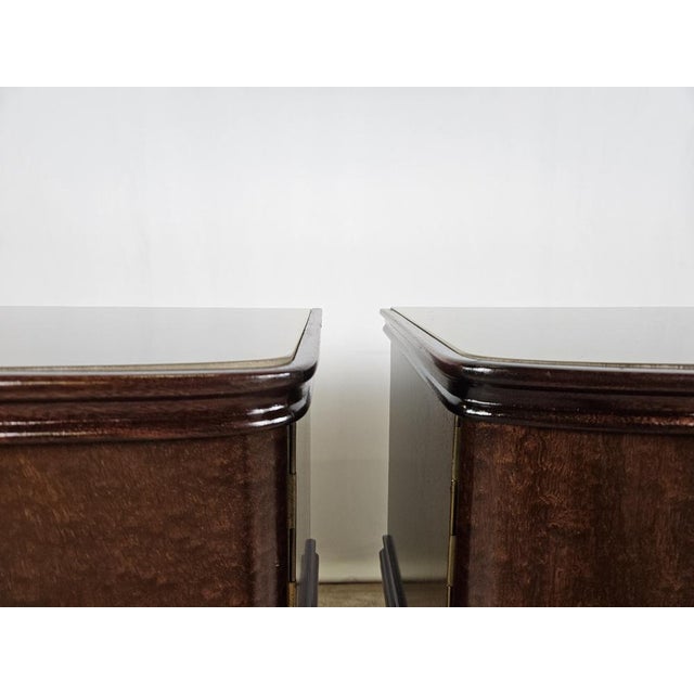Italian Bedside Tables in Mahogany, 1950, Set of 2 For Sale - Image 14 of 18