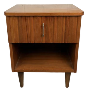 Single Mid 20th Century Modern Walnut Nightstand by Young Mfg., Attributed