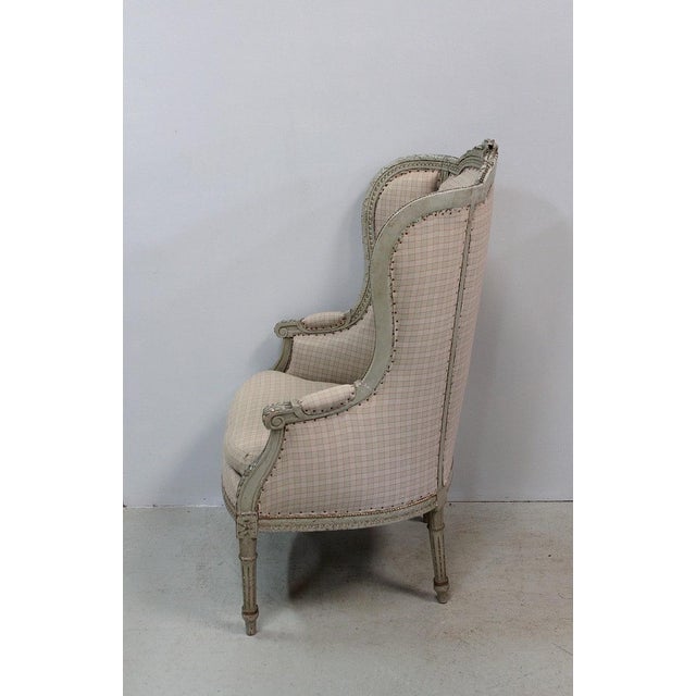 Louis XVI 19th Century Wing Chair For Sale - Image 5 of 14