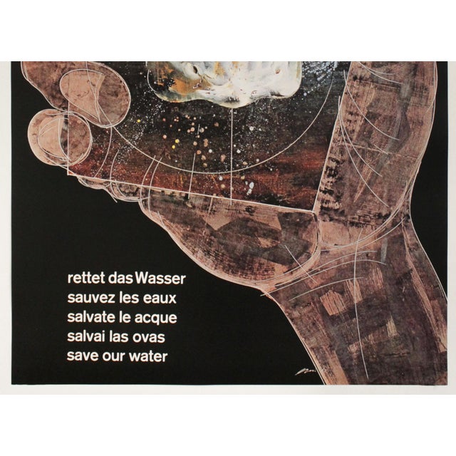 Mid-Century Modern 1994 Original Environmental Poster, Save Our Water (The 100 Best Posters Collection) For Sale - Image 3 of 4