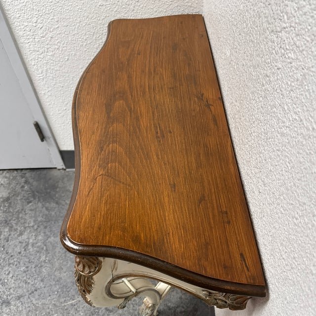 Rococo Style Carved Wood Console Table, Vintage For Sale In San Francisco - Image 6 of 11