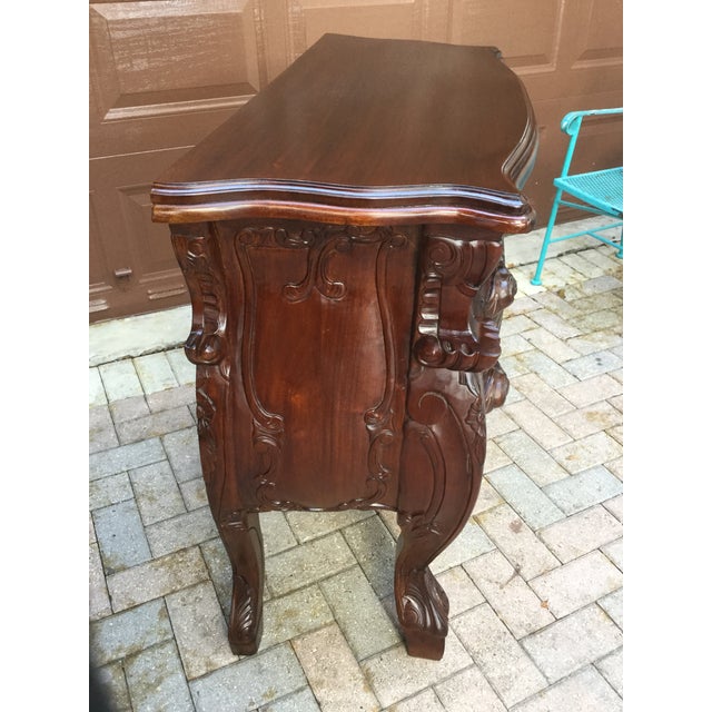 Vintage Rococo-Style Carved Wood Chest For Sale In Orlando - Image 6 of 8
